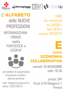 L'ALFABETO delle NUOVE PROFESSIONI - E come Economia Collaborativa @ Sala conferenze di ZAP - Zona Aromatica Protetta | Florence | Tuscany | Italy