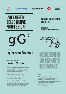  L'alfabeto delle nuove professioni. G come GIORNALISMO @ Zap - Zona Aromatica Protetta | Firenze | Toscana | Italy