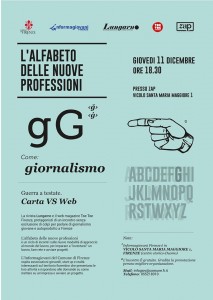 L'alfabeto delle nuove professioni. G come GIORNALISMO @ Zap - Zona Aromatica Protetta | Firenze | Toscana | Italy