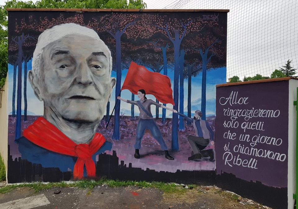 Un murales dello street artist DesX per il partigiano ‘Pillo’